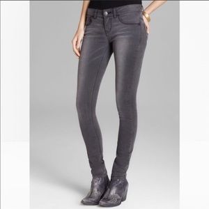 Free People Distressed Grey Skinny Jeans